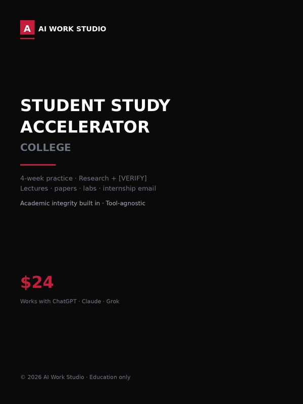 Student Study Accelerator, College, cover