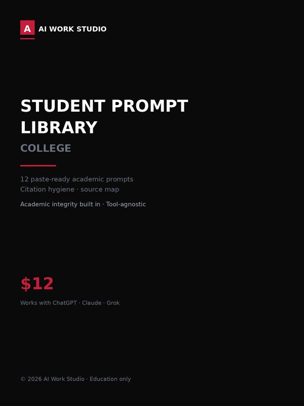 Student Prompt Library, College, cover